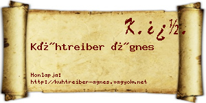 Kühtreiber Ágnes névjegykártya