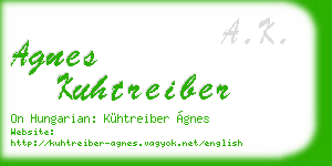 agnes kuhtreiber business card