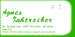 agnes kuhtreiber business card